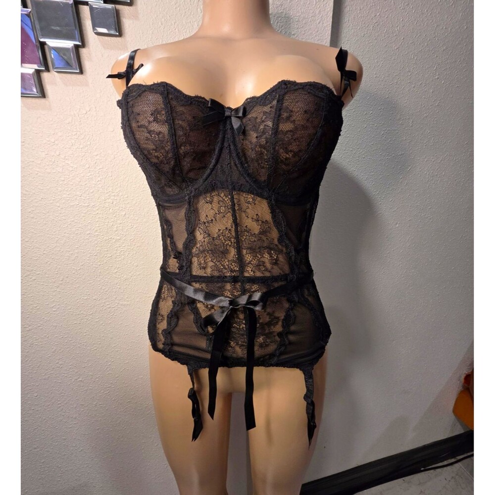 Agent Provocateur Black Lace Corset Bustier Lingerie, Regular Size 36D